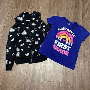 Toddler Girls Zip up Jacket & Short Sleeve Shirt Size 5